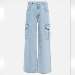 Agolde Minka Light Blue Wide Leg Cargo Jeans in Realm SIZE 27